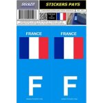 2 autocollants pays drapeau france