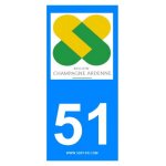 2 autocollants region departement 51
