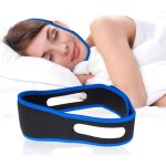 2 bandeaux mentonni�re anti - ronflement, noir avec bord bleu, sangle triangle