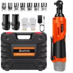 Dayplus - 2 batteries - cl� � cliquet �lectrique sans fil 3 / 8' 360nm � angle droit