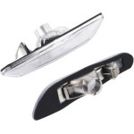 2 feux de position lat�raux clignotants sans ampoule pour bmw s�rie 3 e90 e91 e92 e93 (2006 - 2011) (blanc) ...