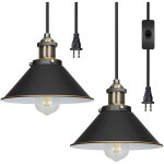 2 lampes suspendues � brancher, cordon r�glable 15 pieds avec interrupteur, pour cuisine, salon, chambre, ...