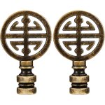 2 morceaux lampe finitions pour asiatique oriental laiton lampe finitions ombre symbole de bonheur d�coratif ...