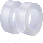 2 nano - colles transparentes - nano - colle : 5 m de long + 50 mm de large, 1 mm d'�paisseur
