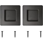 2 pack 70mm 2 - 3 / 4' recessed sliding door handles stainless steel square side hole for drawer cupboard ...