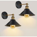 Comely - 2 packs de lampes murales industrielles, appliques murales vintage avec rotation  180, luminaire ...