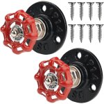 2 pack porte manteau mural muraux tuyau industriel en fer, rtro patres murale pour suspension multifonctionn ...