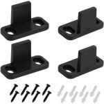 2 paires guides de porte coulissante, guide de sol pour porte de grange, rail de porte coulissante, guide ...
