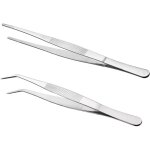 2 paires pince de precision, pince brucelle, pince droite en aacier inoxydable, pince � �mousser incurv�e ...