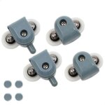2 paires roulettes doubles pour cabine de douche, 25 mm, pour porte de douche, poulies, durable, double ...