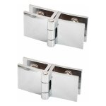 Aougo - 2 pcs 180 degrés clip de porte en verre charnière sans verre de perçage à charnière en verre ... Aougo - 2 pcs 180 degrés clip de porte en verre charnière sans verre de perçage à charnière en verre ...