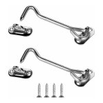 2 pcs acier inox argent , crochet cabine crochet fermeture porte verrous et boulons pour serrures porte ...