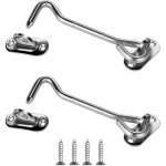 2 pcs acier inox argent , crochet cabine crochet fermeture porte verrous et boulons pour serrures porte ...