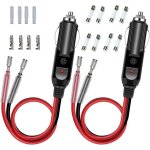 2 pcs adaptateur mle pour allume - cigare avec cble d'alimentation 16 awg 12v / 24v universel usb, ...