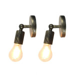 2 pcs applique murale industrielle vintage chambre salon cuisine e27 lampe murale fer forg�