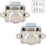 2 pcs bouton poussoir loquet sans cl, serrure de porte meuble fermoir bouton loquet verrou, convient ...