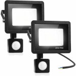 2 pcs lampe de s�curit� 20w avec d�tecteur de mouvement pir, projecteur � led intelligent, lumi�res exterieur ...