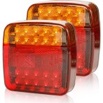 2 pcs led feux remorque 12v avec clairage de plaque d'immatriculation, feu de arrire stop tanche avec ...