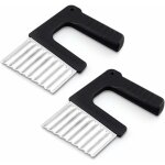 2 pcs mandolines en acier inoxydable, coupe - lgumes en acier inoxydable, trancheuse de frites vague, ...