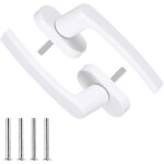 2 pcs poignee fenetre pvc, poign�e de fen�tre en aluminium blanche, serrures de s�curit� pour fen�tres, ...