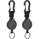 2 pcs porte - cls extensibles, porte badges mousqueton, yoyo enrouleur rtractable de 60 cm avec renforc ...