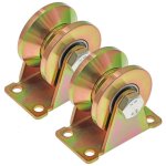 2 pcs roue gorge v, roues pour portail coulissant 50mm, roues en acier avec rainure en v, pour portail ...