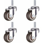 2 pcs roulette pivotante avec frein et 2 pcs roulette pivotante sans frein, roulette  tige filete m8 ...