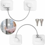2 pcs securite fenetre enfant, entrebailleur fenetre pvc sans percer serrure forte adhsive cable bloc ...
