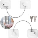 2 pcs securite fenetre enfant, entrebailleur fenetre pvc sans percer serrure forte adhsive cable bloc ...
