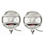 2 phares additionnels 4x4 - longue portee - d203mm - chrome - h3 12v 55w 3700k