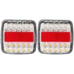2 pi�ces 12v / 24v 20led feux arri�re double couleurs pour camion remorque (couvercle de lampe blanc) ...