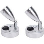 2 pi�ces 12v led spot lampe de lecture murale de chevet interrupteur r�glable camping - car caravane ...