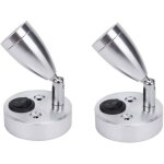 2 pi�ces 12v led spot lampe de lecture murale de chevet interrupteur r�glable camping - car caravane ...