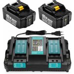 Pdstation - 2 pices 5. 0ah 18v bl1850 batterie + dc18rd chargeur pour makita 18v batterie bl1860 bl1850b ...