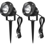 2 pices 9w spot led extrieur lampes avec piquet 6000k ip65 tanche conception rotative led lampe de ...