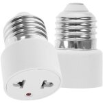 2 pi�ces adaptateur de prise de d'ampoule e27 convertisseur de douille de lumi�re convertisseur d'ampoule ...