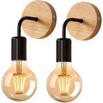 2 pi�ces comprenant des ampoules applique murale d'int�rieur, applique murale en bois, salon, chambre, ...