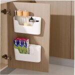 2 pi�ces armoires de cuisine porte bo�te de rangement, adh�sive bo�te de rangement murale, armoire / ...