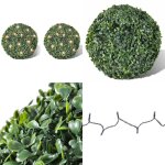 2 pi�ce de boule 27 cm avec guirlande lumineuse solaire 24 led - d�coration de no�l - d�coration de maison ...