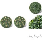 2 pice de boule 35 cm avec guirlande lumineuse solaire 24 led - dcoration de nol - dcoration intrieure ...