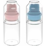 2 pi�ces bouteille d'huile avec pinceau � badigeonner, bbq de bouteille de brosse d'huile de silicone, ...