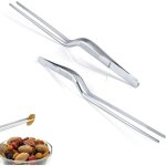 2 pi�ces brucelles courb�es en acier inoxydable, pince brucelle, pincette de cuisine utilis� dans la ...