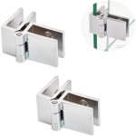 2 pi�ces charni�re en verre en alliage de zinc � 90 degr�s, kit de charni�re de porte en verre, clip ...