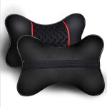 2 pi�ces coussins d'appui - t�te de voiture en cuir pu coussin de repos de cou oreiller portable doux ...