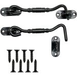 2 pices crochet fermeture porte noir acier inoxydable crochets avec oil de porte verrous et boulons ...