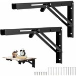 2 pi�ces equerre rabattable murale noir, 400 x170mm support console pliable equerre, �querre pliante ...