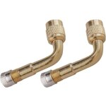 2 pi�ces extensions de valve pneu 90 degr�s en cuivre, embout gonflage velo avec clapet anti retour trottinett ...