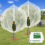 2 pi�ces de grand filet pour arbre fruitier avec cordon de serrage et fermeture �clair, filet de jardin ...