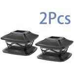 2 pices lampes de poteau de chapeau solaires extrieures lumires de poteau led tanches lampadaires ...