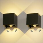 2 pi�ces led applique murale exterieur 12w avec d�tecteur de movement 3000k luminaire exterieur murale ...
